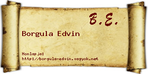 Borgula Edvin névjegykártya